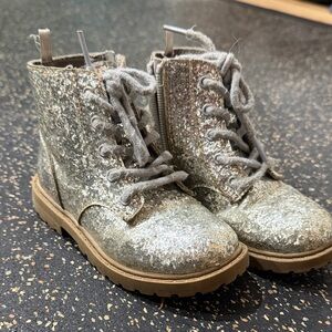 Sparkly Silver Kids Boots
